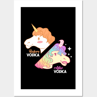 Funny Vodka Shirts Unicorn Liquor booze Gift Posters and Art